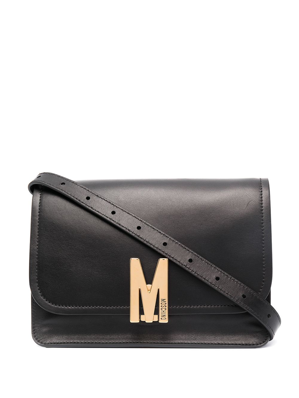 Moschino logo-plaque shoulder bag - Black von Moschino