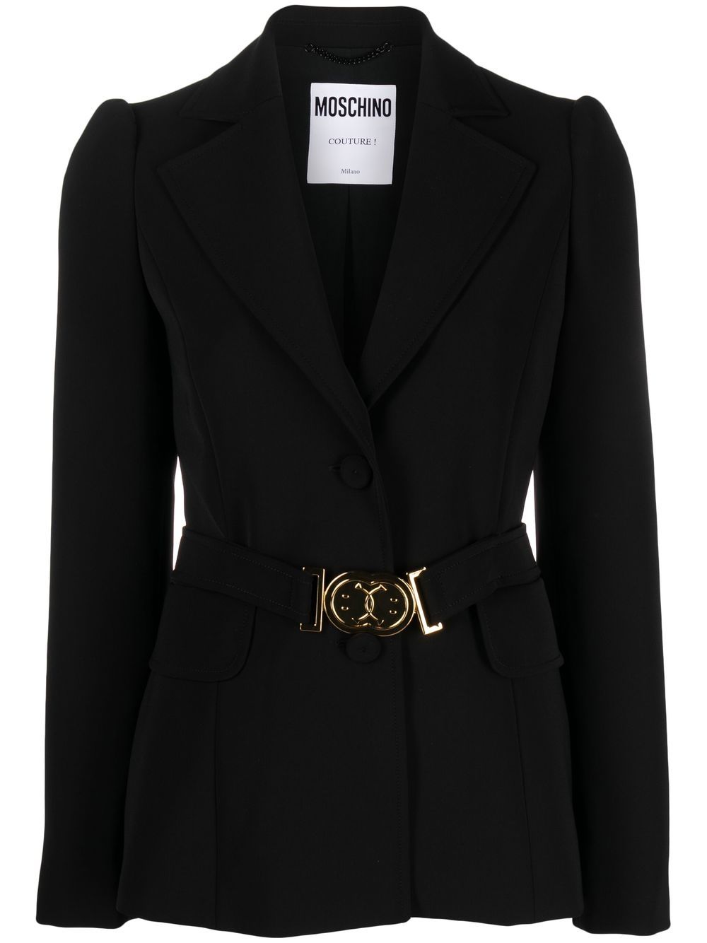 Moschino logo-plaque single-breasted blazer - Black von Moschino