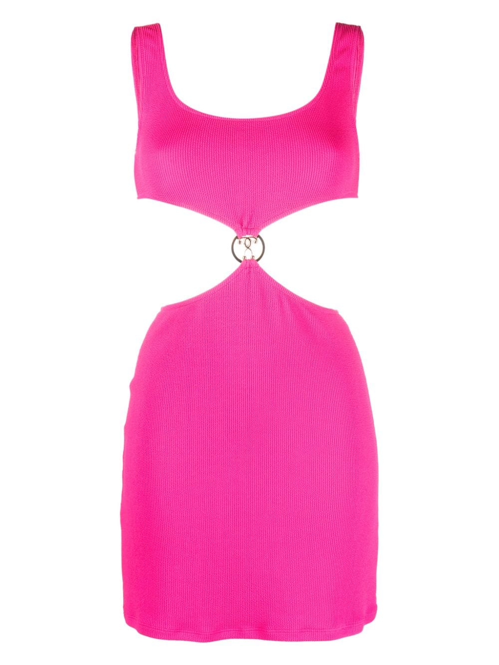 Moschino logo-plaque textured beach dress - Pink von Moschino