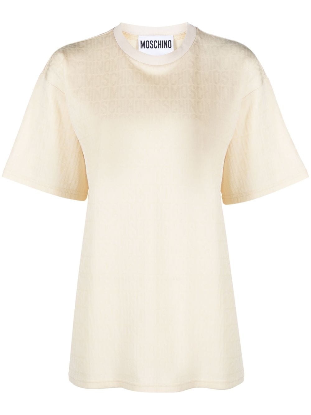 Moschino logo-print T-shirt - Neutrals von Moschino