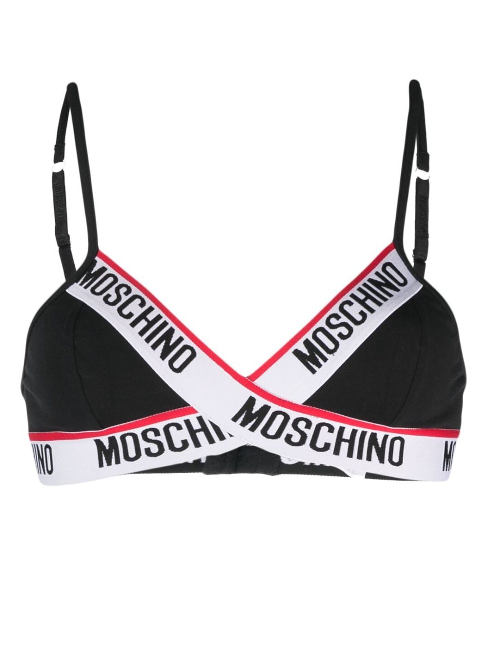 Moschino logo-print bra - Black von Moschino