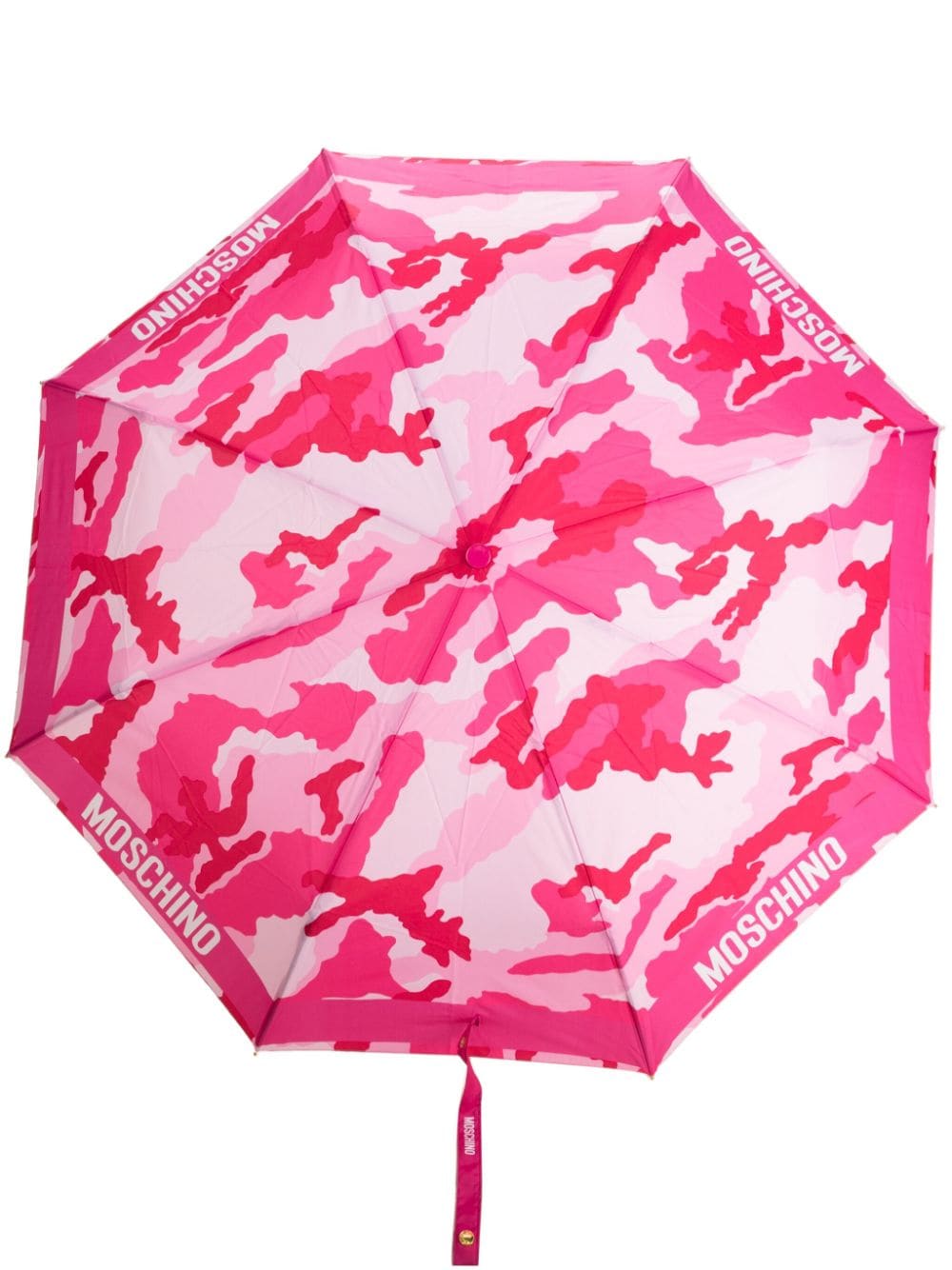 Moschino logo-print camouflage-pattern umbrella - Pink von Moschino