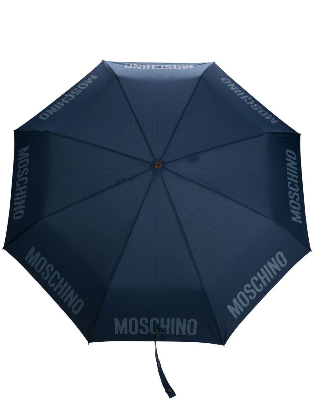 Moschino logo-print compact umbrella - Blue von Moschino