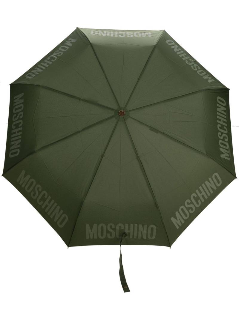 Moschino logo-print compact umbrella - Green von Moschino