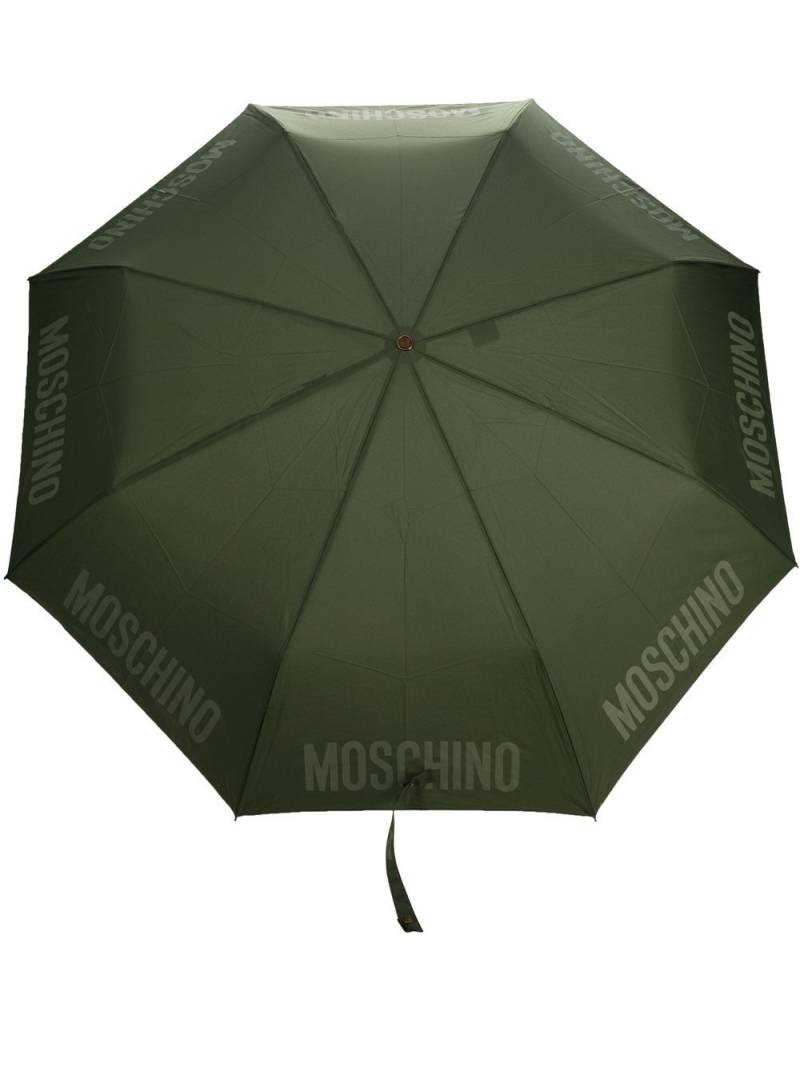 Moschino logo-print compact umbrella - Green von Moschino