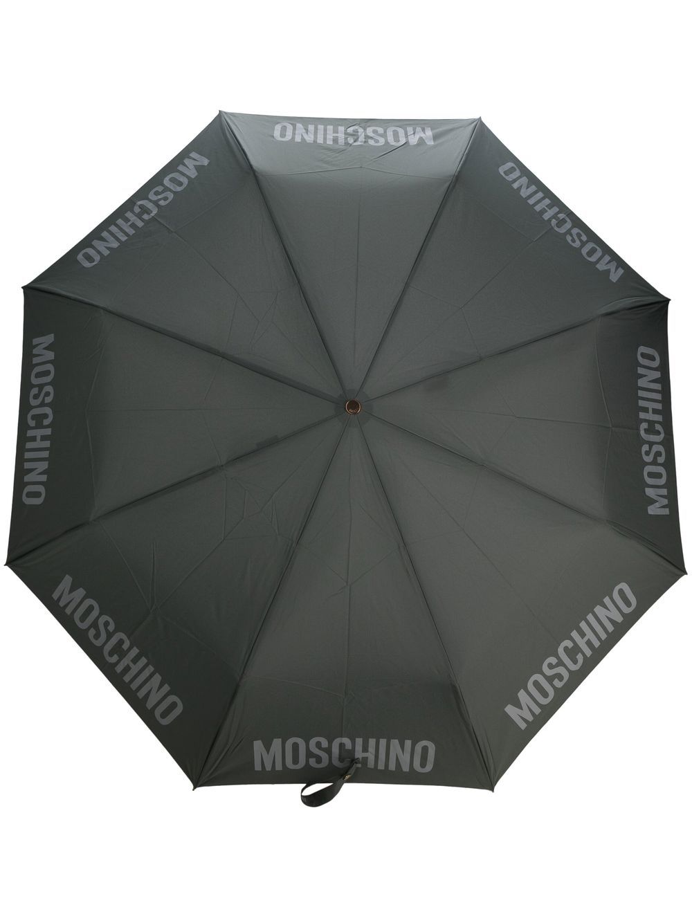 Moschino logo-print compact umbrella - Grey von Moschino