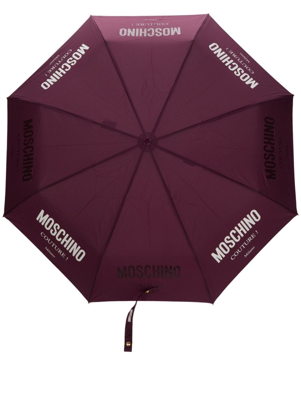Moschino logo-print compact umbrella - Purple von Moschino