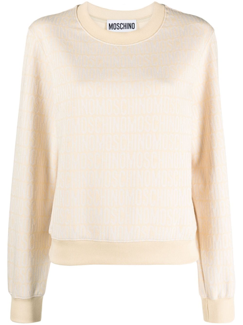 Moschino logo-print cotton-blend sweatshirt - Neutrals von Moschino