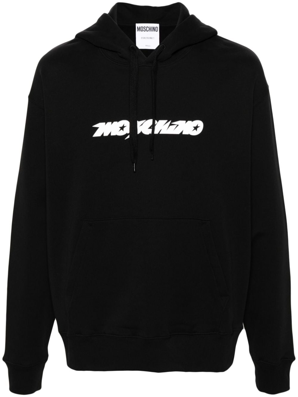 Moschino logo-print cotton hoodie - Black von Moschino