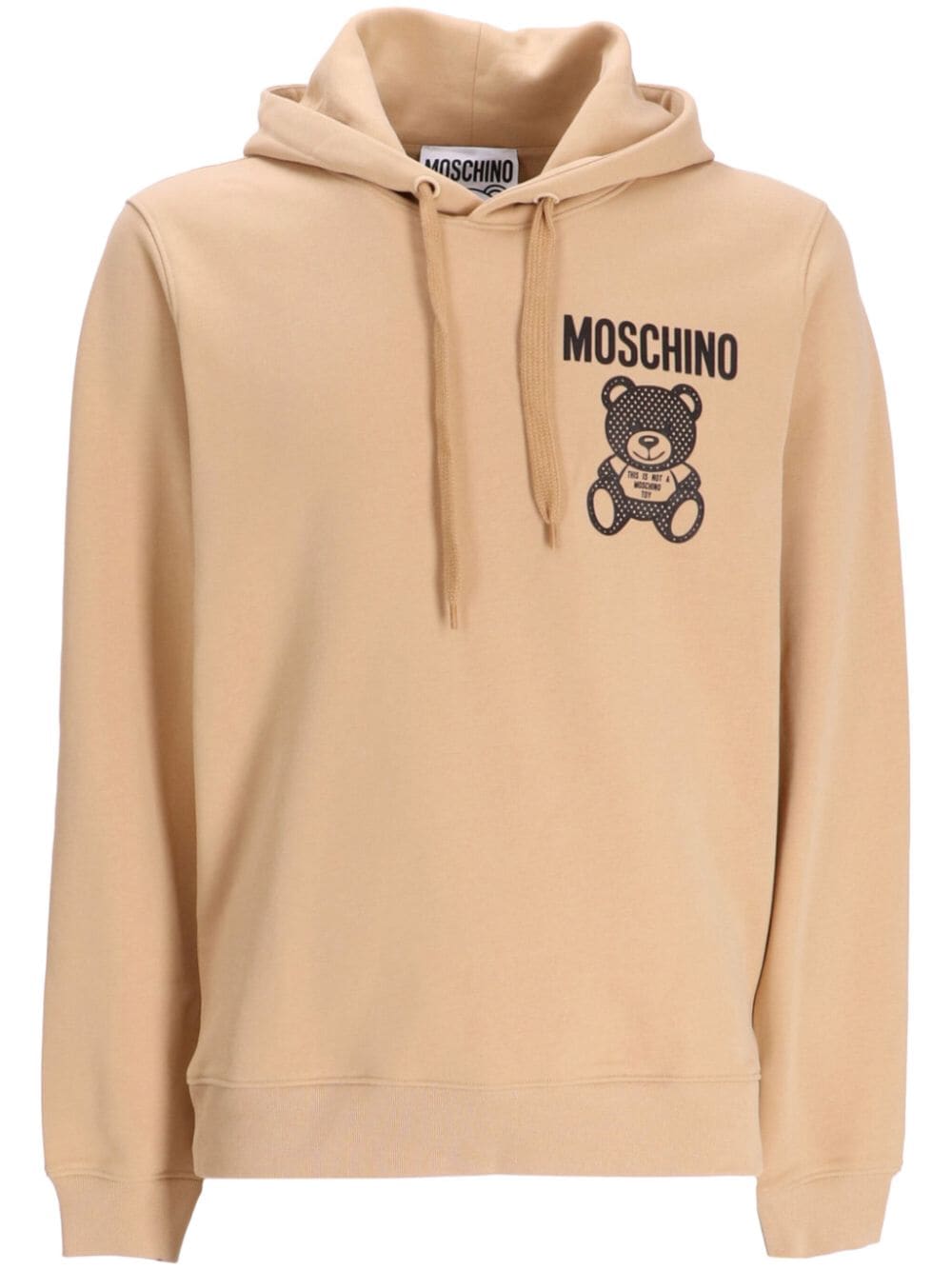 Moschino logo-print cotton hoodie - Neutrals von Moschino