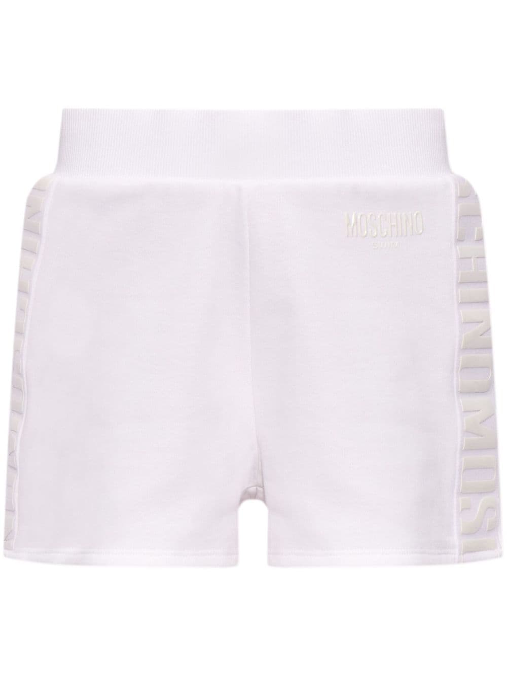 Moschino logo-print cotton shorts - White von Moschino