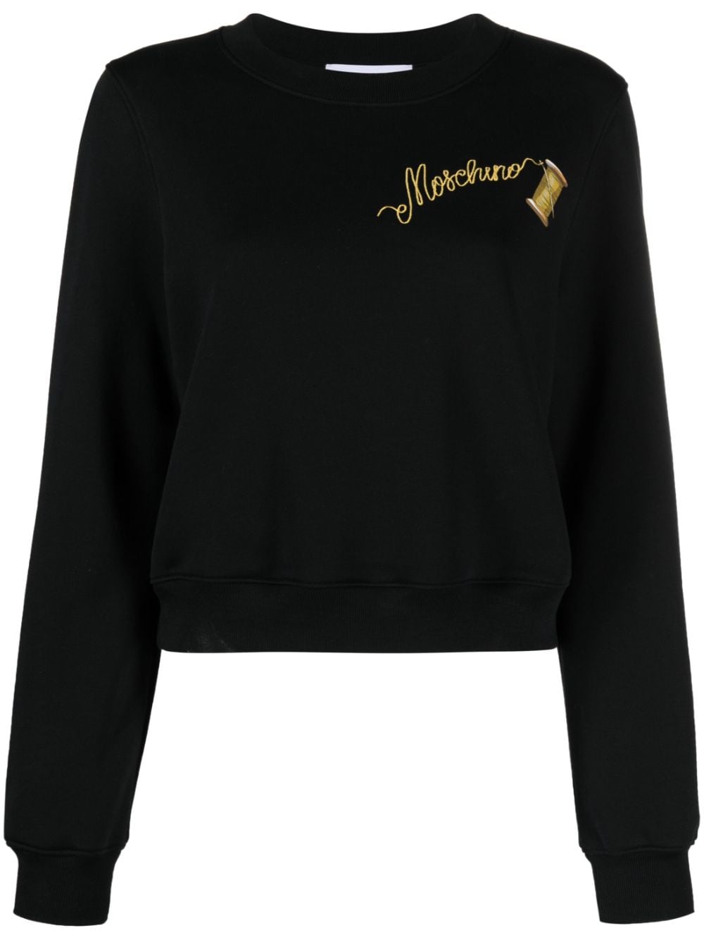 Moschino logo-print cotton sweatshirt - Black von Moschino
