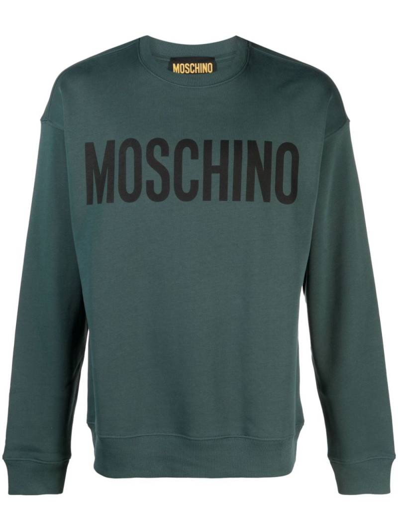 Moschino logo-print cotton sweatshirt - Green von Moschino