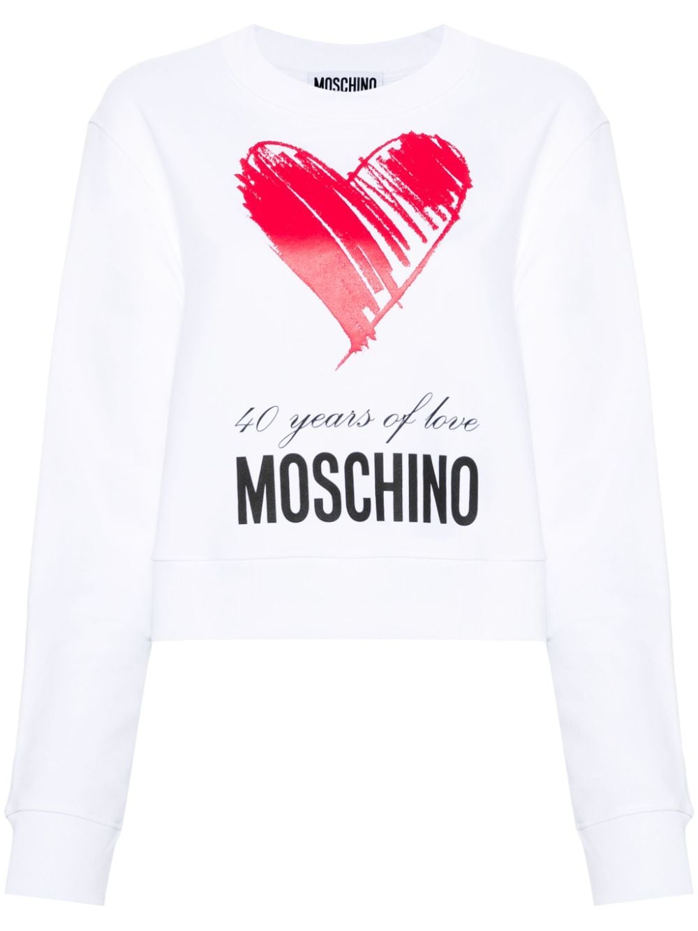 Moschino logo-print cotton sweatshirt - White von Moschino