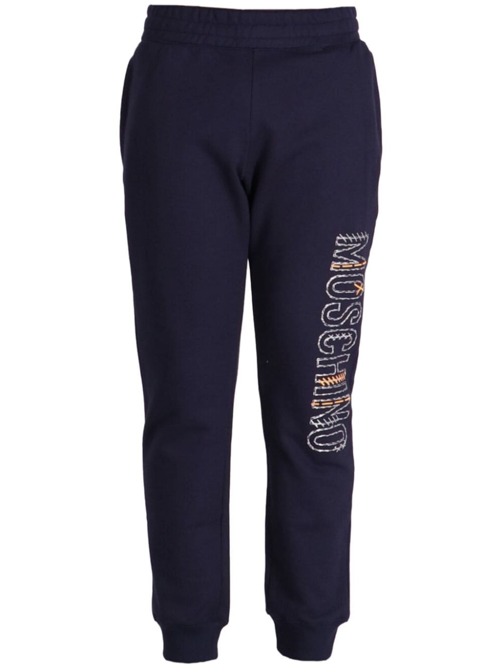 Moschino logo-print cotton track pants - Blue von Moschino