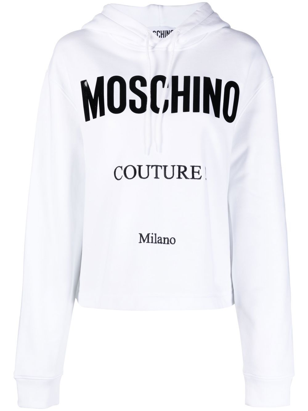Moschino logo-print cropped hoodie - White von Moschino
