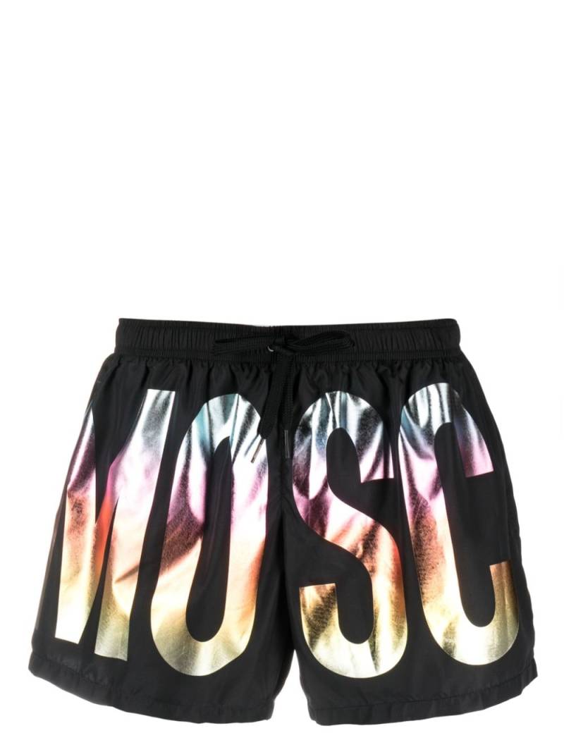 Moschino logo-print drawstring swim shorts - Black von Moschino