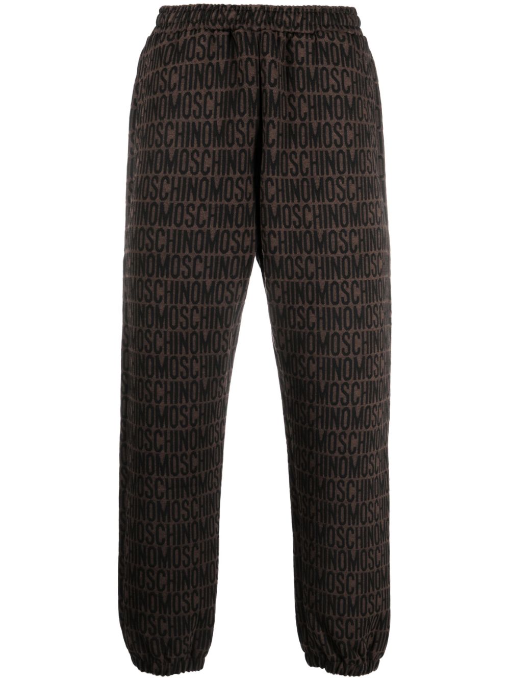 Moschino logo-print elasticated-waistband track pants - Brown von Moschino