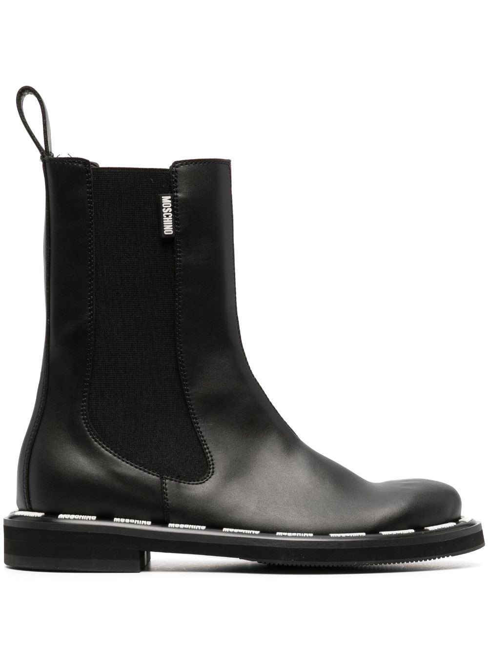 Moschino logo-print faux-leather boots - Black von Moschino