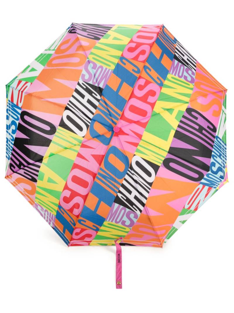 Moschino logo-print folded umbrella - Pink von Moschino