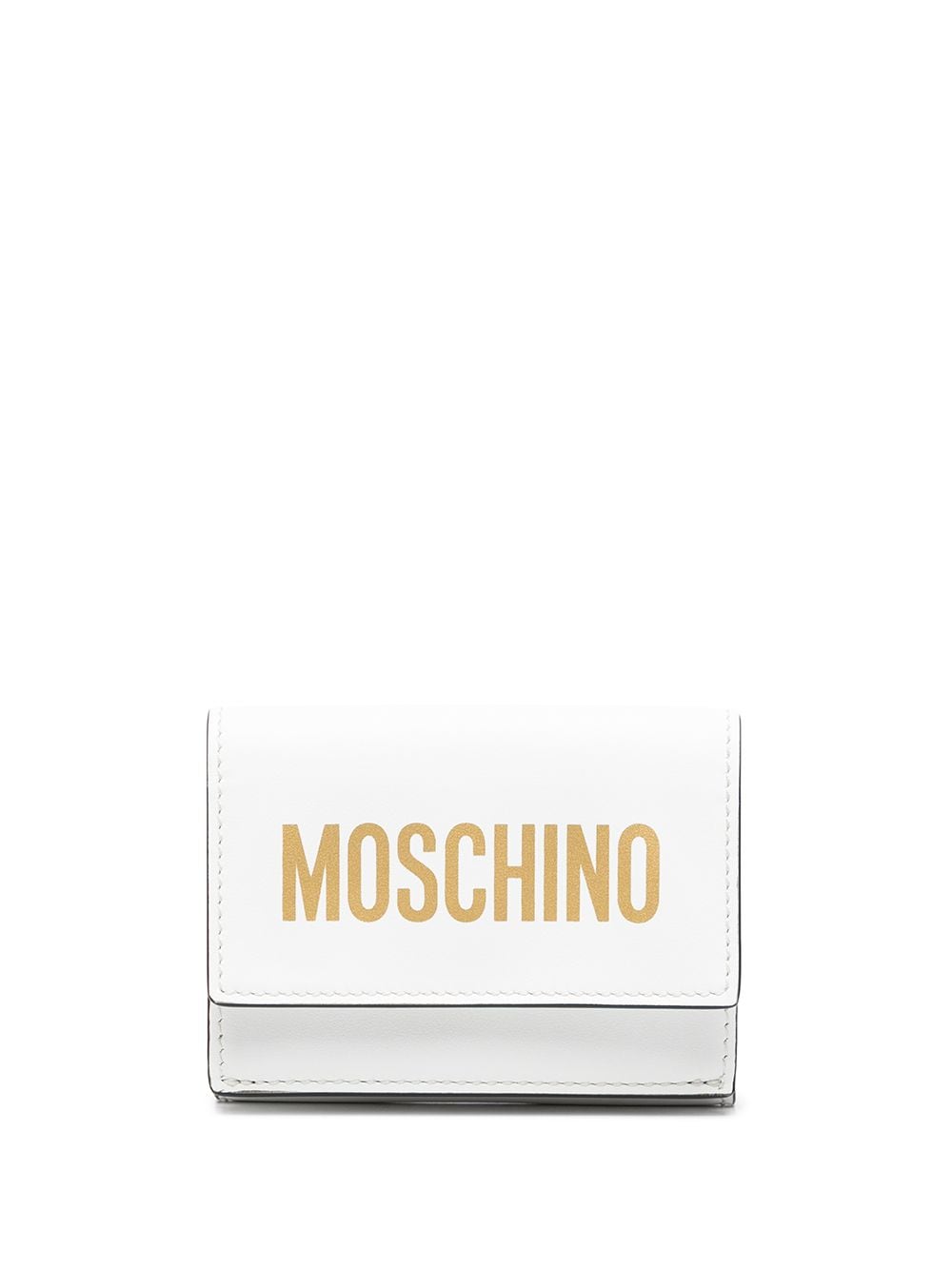 Moschino logo-print foldover wallet - White von Moschino