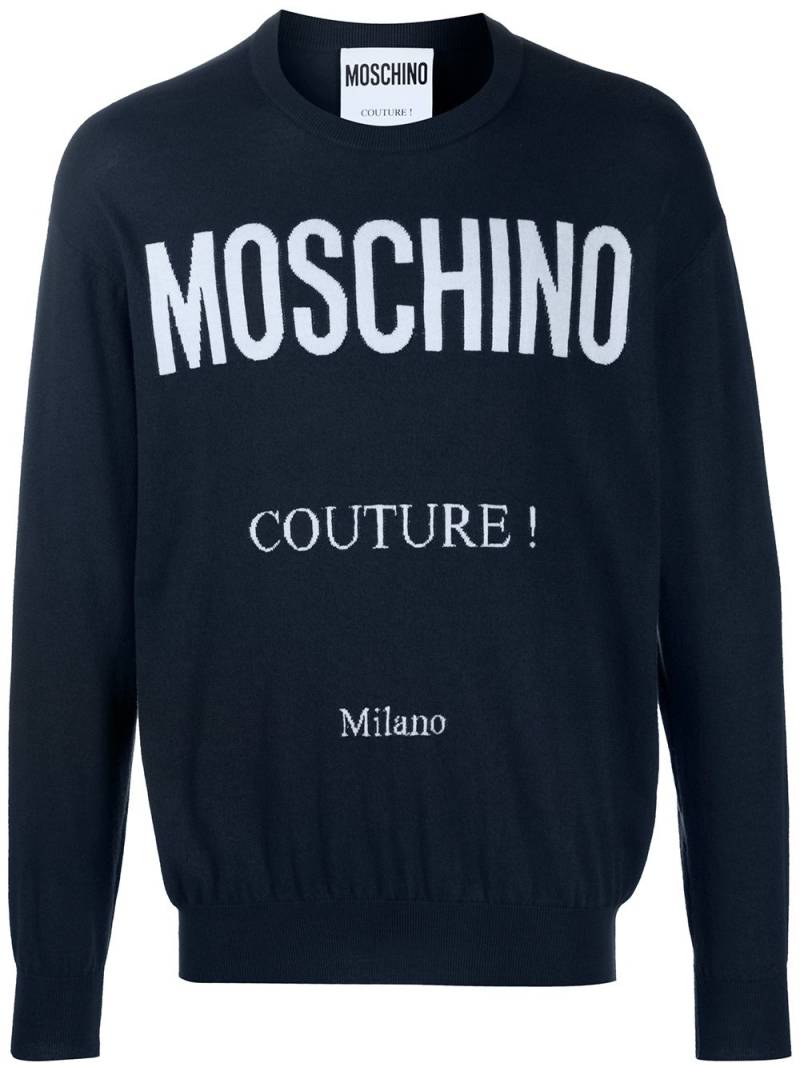 Moschino logo-print jumper - Blue von Moschino