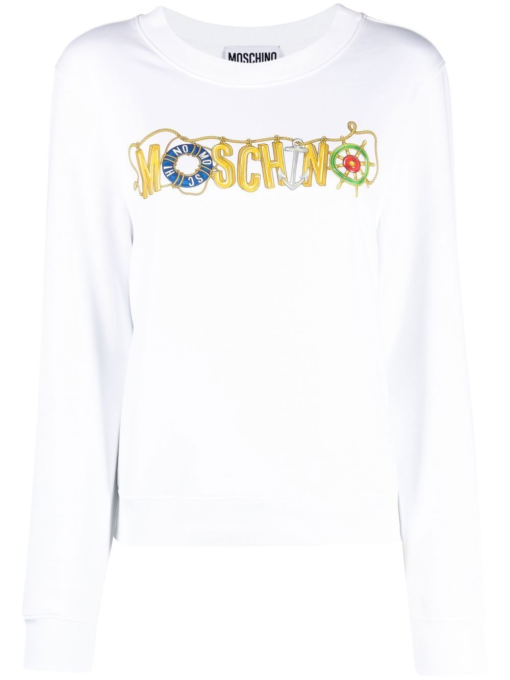 Moschino logo-print long-sleeved sweatshirt - White von Moschino