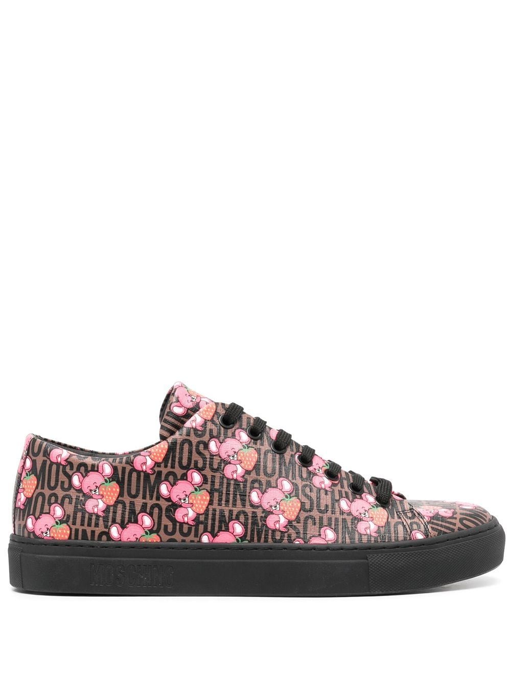 Moschino logo-print low-top sneakers - Brown von Moschino