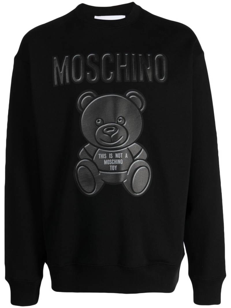Moschino logo-print organic cotton sweatshirt - Black von Moschino