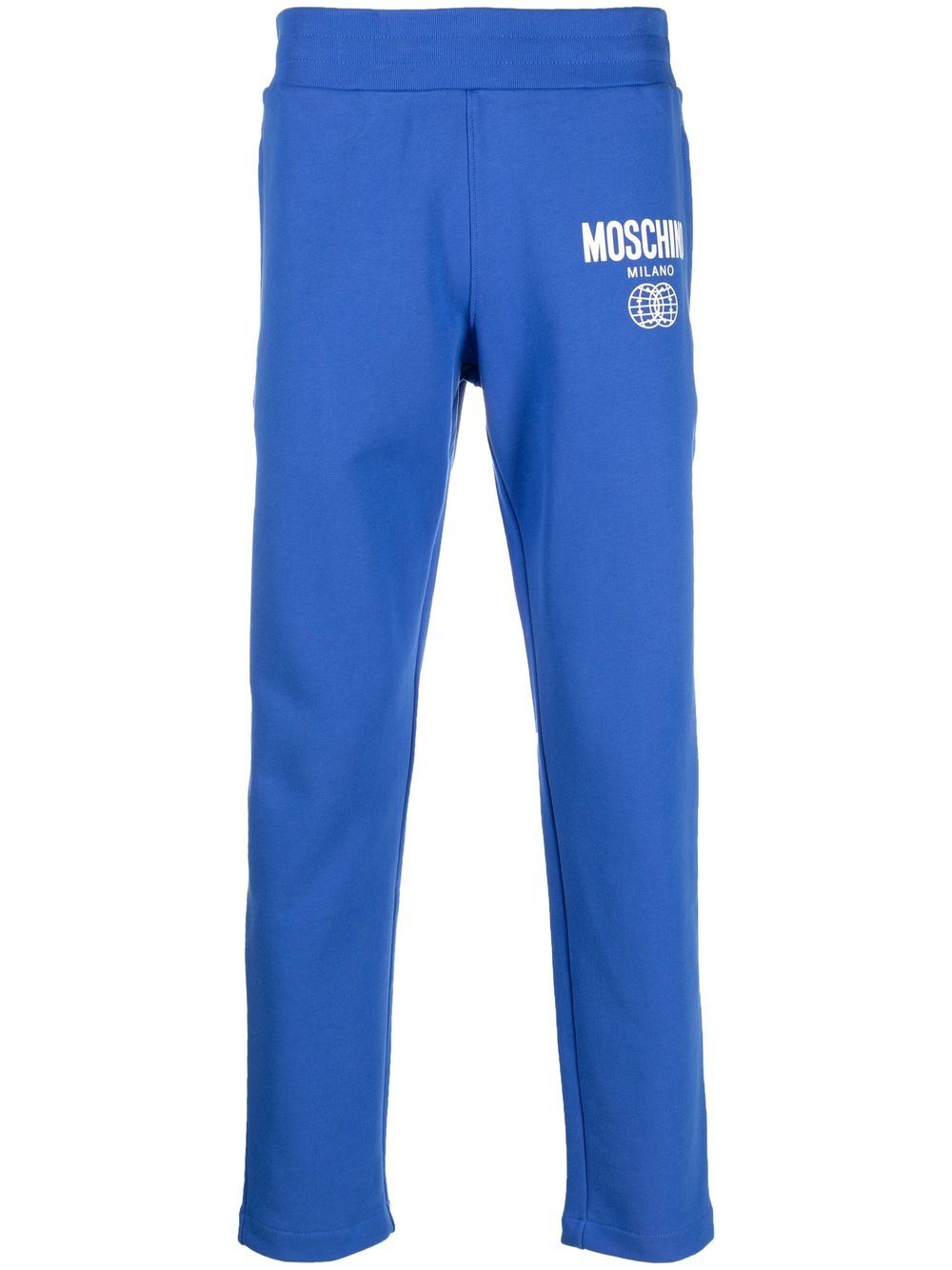 Moschino logo-print organic-cotton track pants - Blue von Moschino