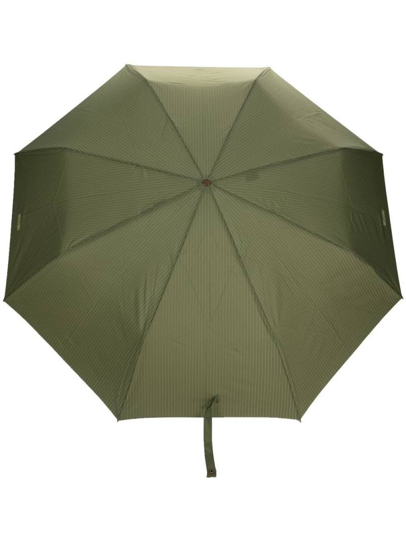 Moschino logo-print pinstripe umbrella - Green von Moschino
