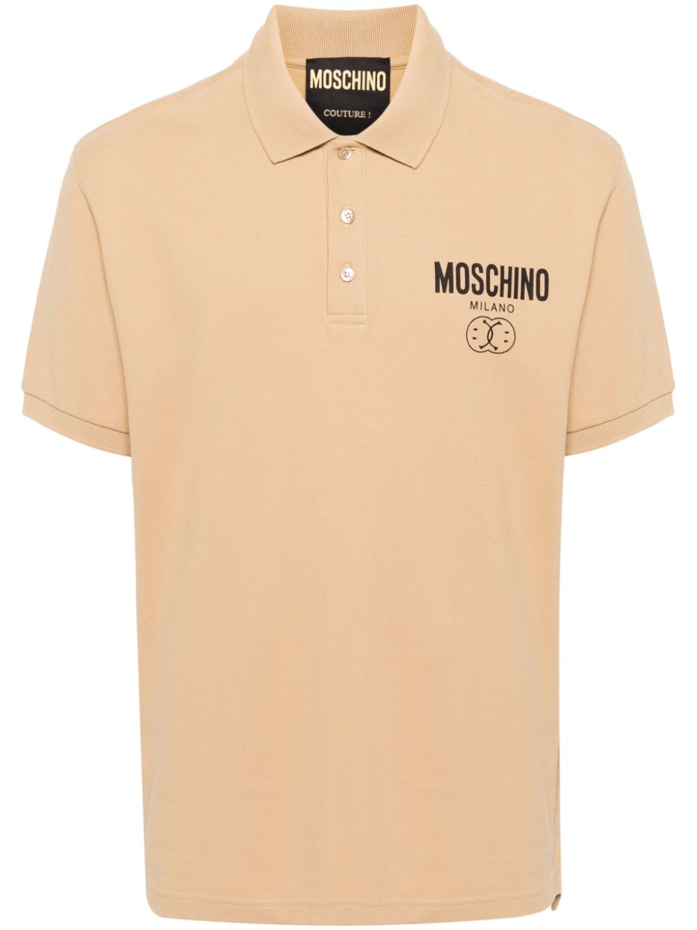Moschino logo-print polo shirt - Neutrals von Moschino