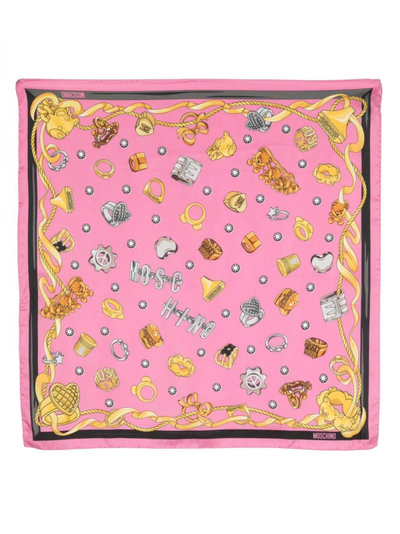 Moschino logo-print scarf - Pink von Moschino