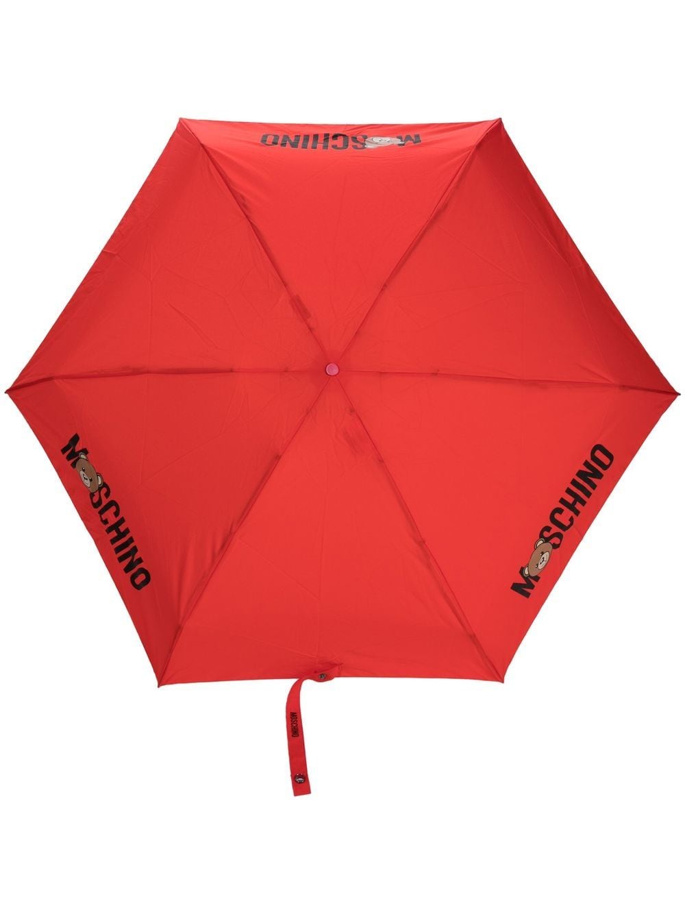 Moschino logo-print six-panel umbrella - Red von Moschino