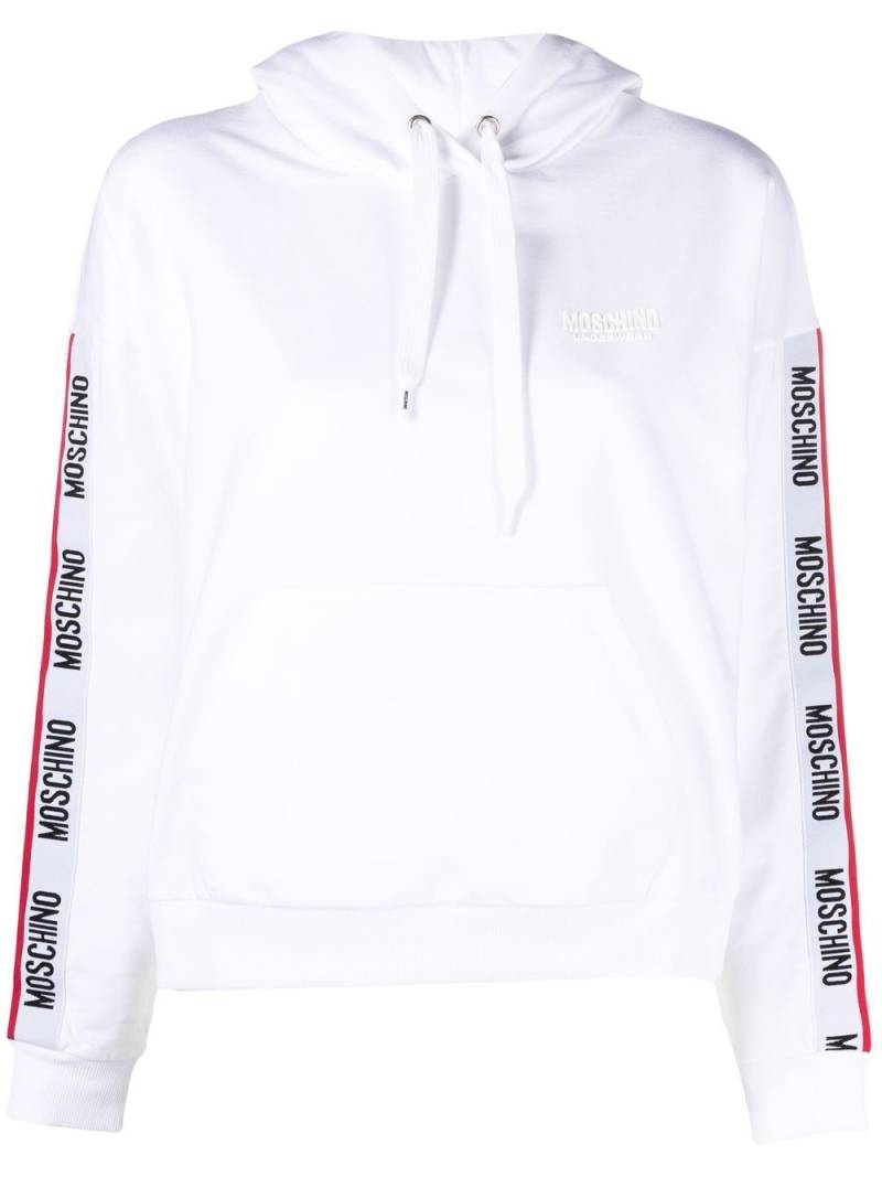Moschino logo-print sleeve hoodie - White von Moschino