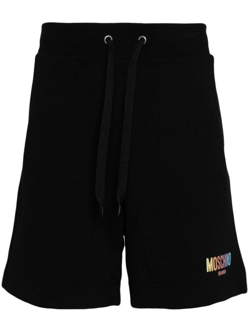 Moschino logo-print track shorts - Black von Moschino