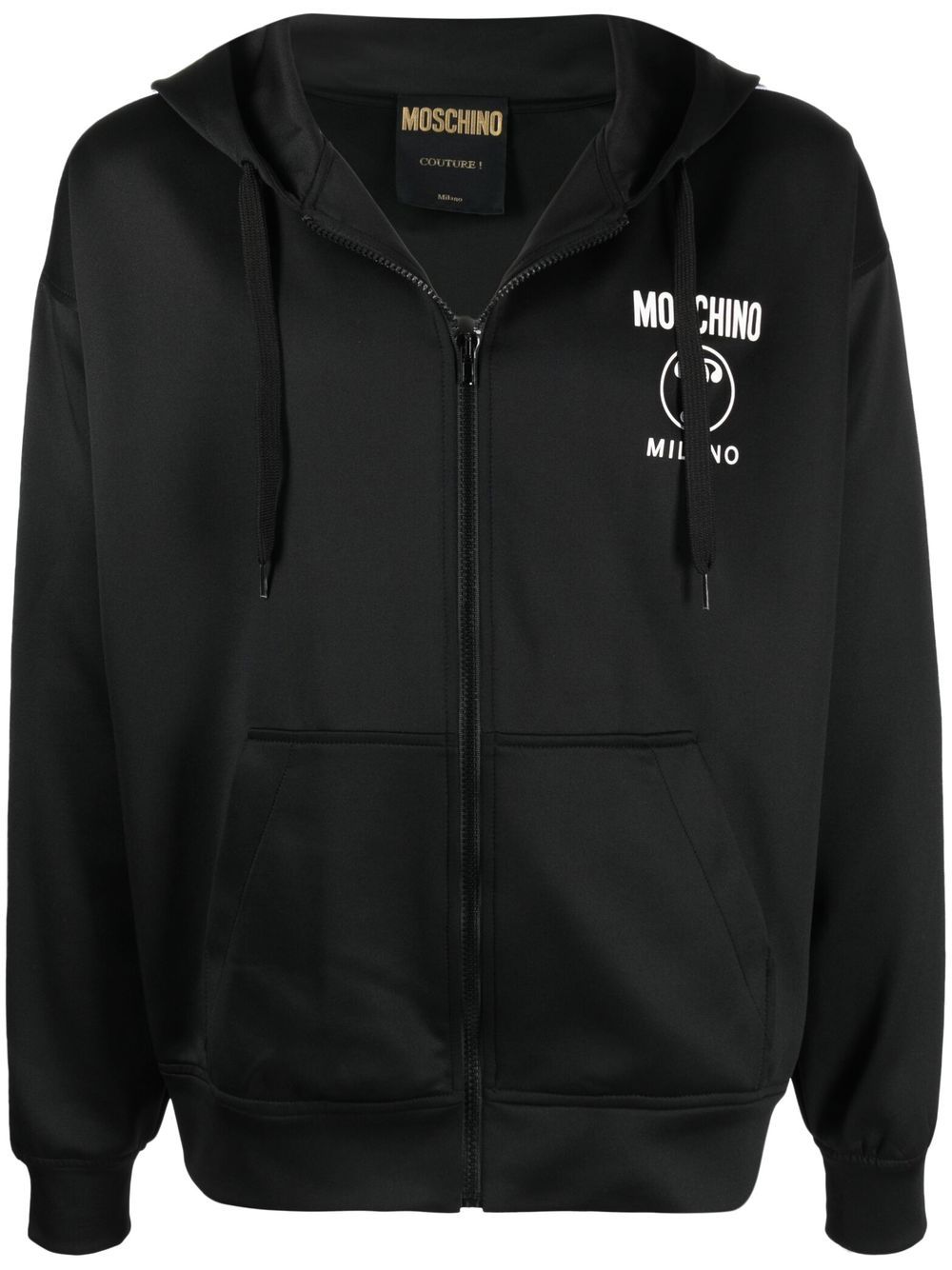 Moschino logo-print zip-up hoodie - Black von Moschino