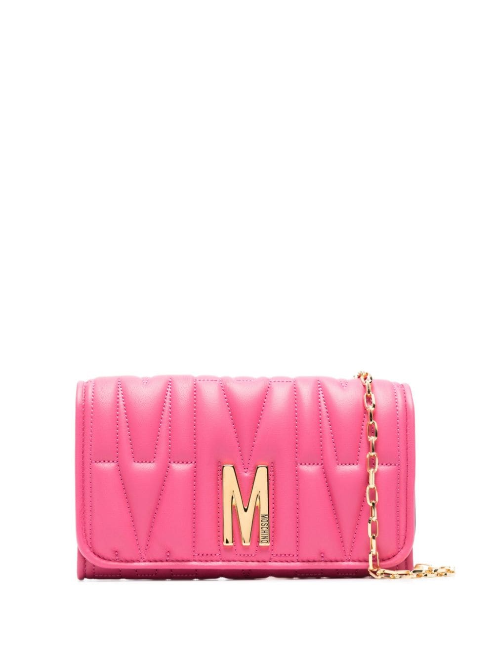 Moschino logo-quilted crossbody bag - Pink von Moschino