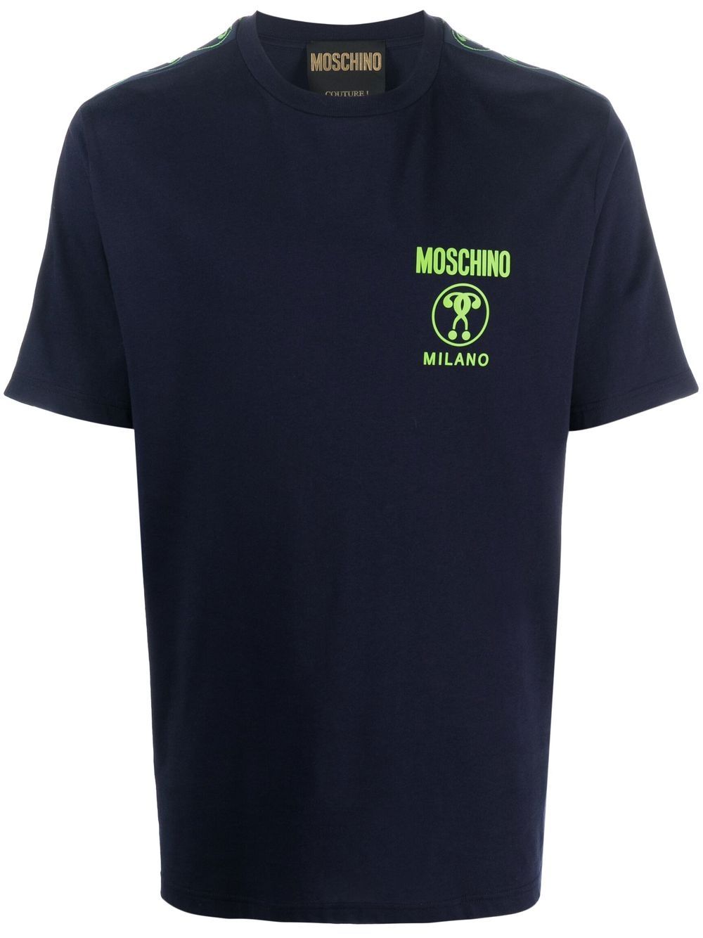 Moschino logo-tape detail T-shirt - Blue von Moschino