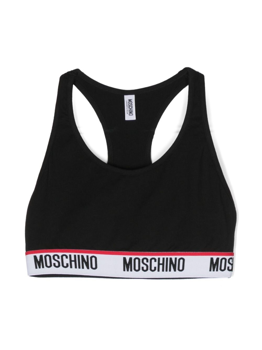 Moschino logo-tape sports bra - Black von Moschino