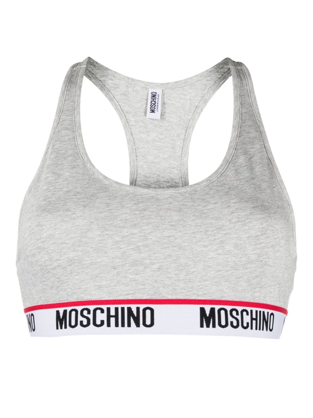 Moschino logo-tape sports bra - Grey von Moschino