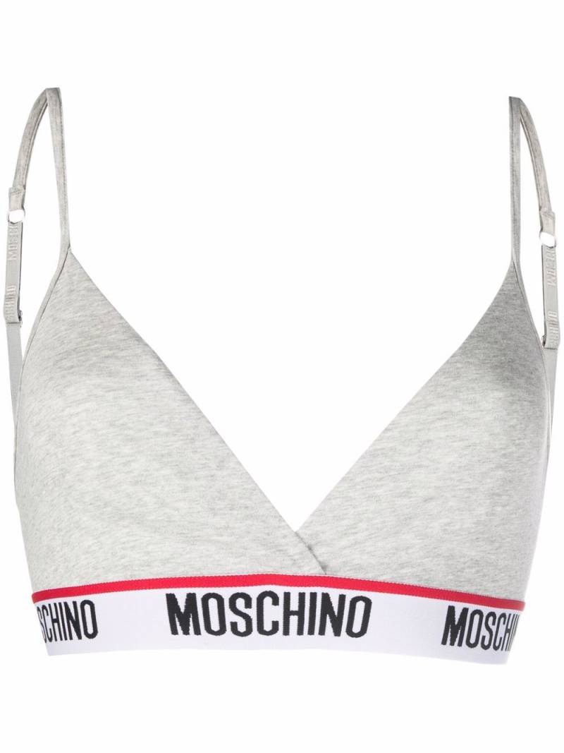 Moschino logo-tape triangle-cup bra - Grey von Moschino