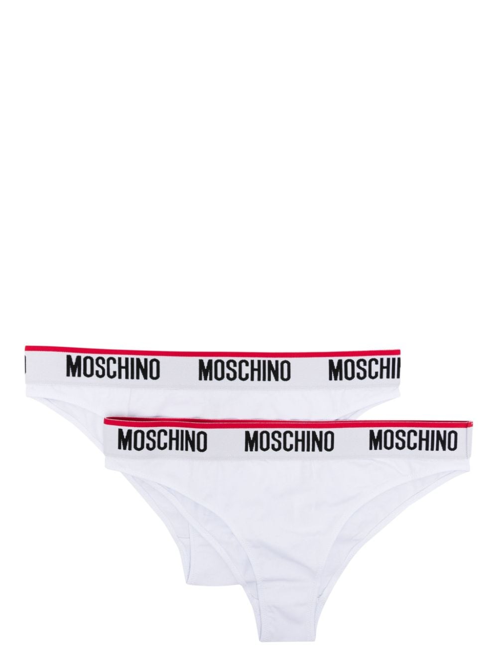 Moschino logo-waistband Brazilian briefs (pack of two) - White von Moschino