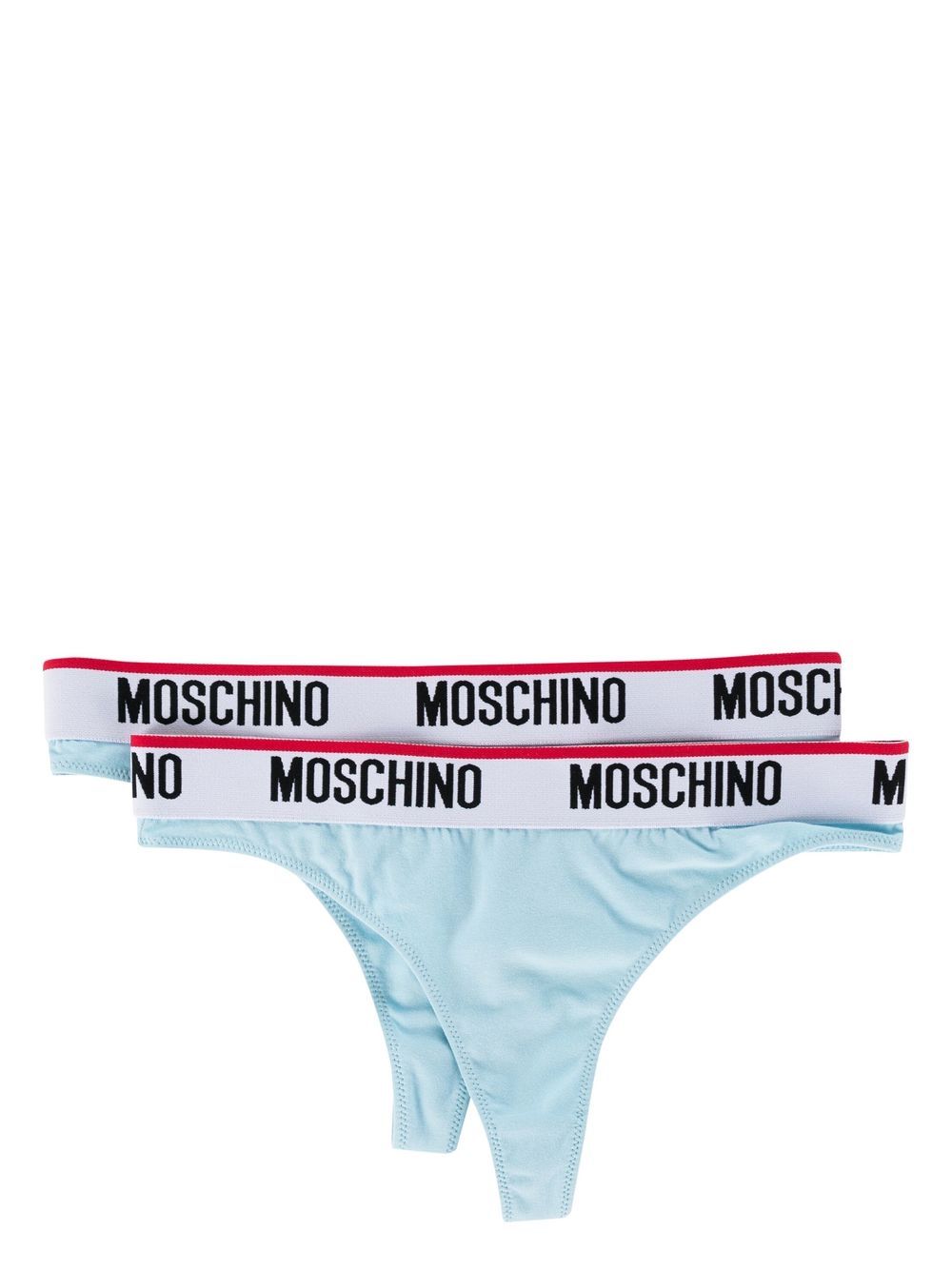 Moschino logo-waistband thong - Blue von Moschino