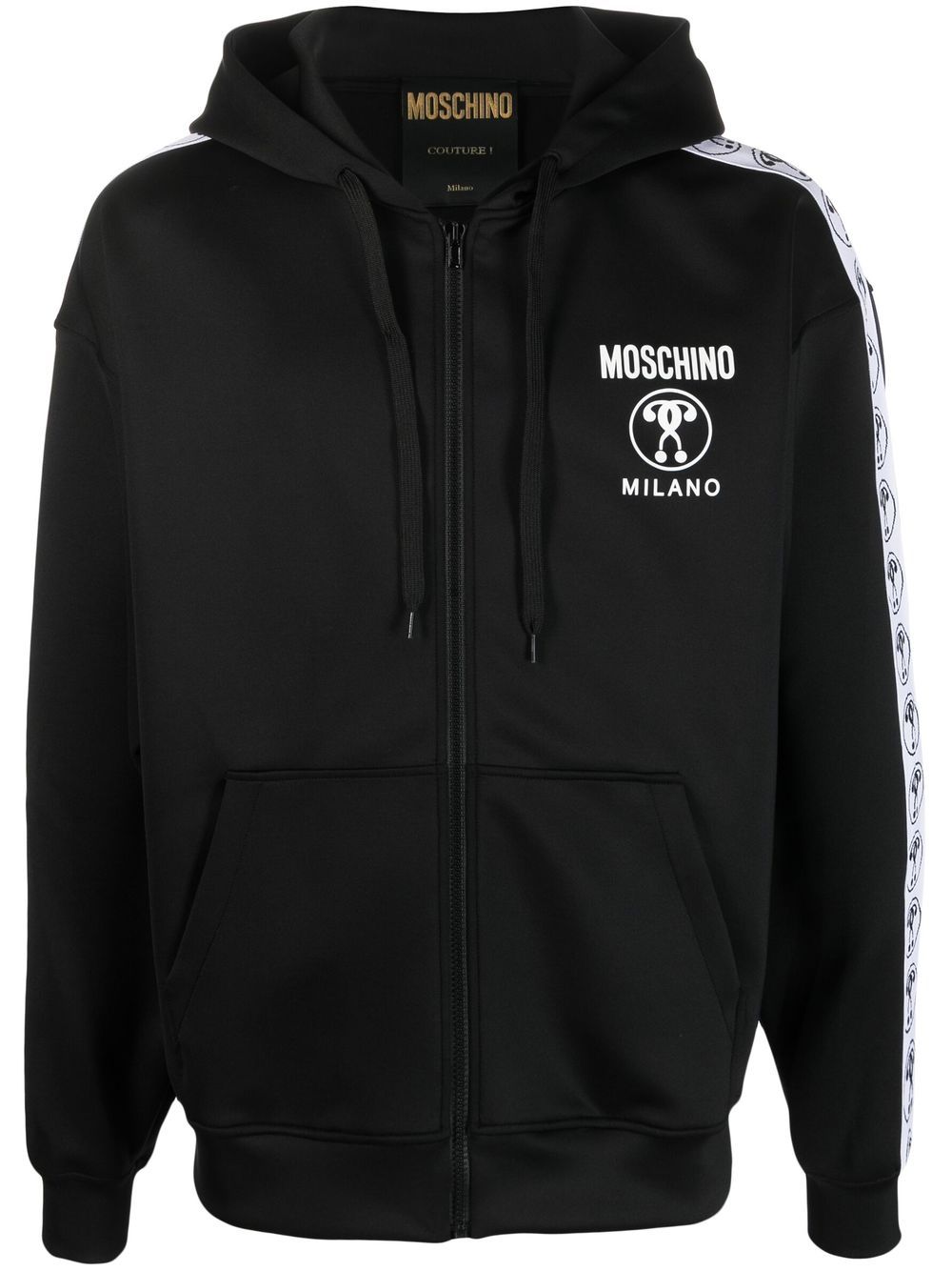 Moschino long-sleeve logo-print hoodie - Black von Moschino