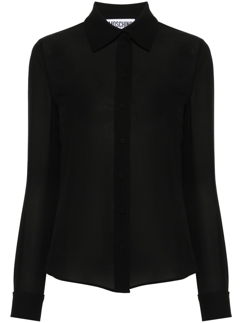 Moschino long-sleeved silk shirt - Black von Moschino