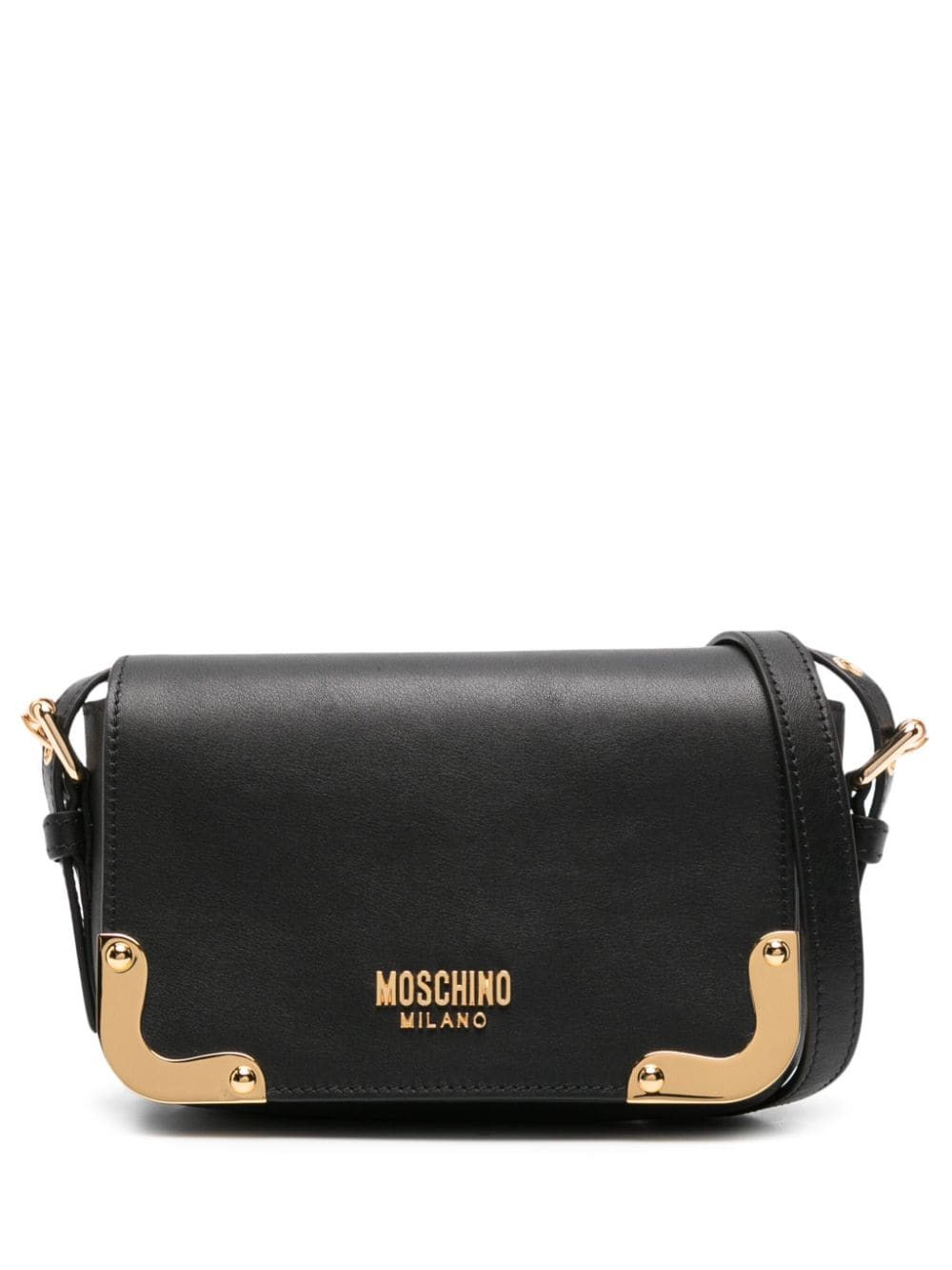 Moschino metal-corners leather crossbody bag - Black von Moschino