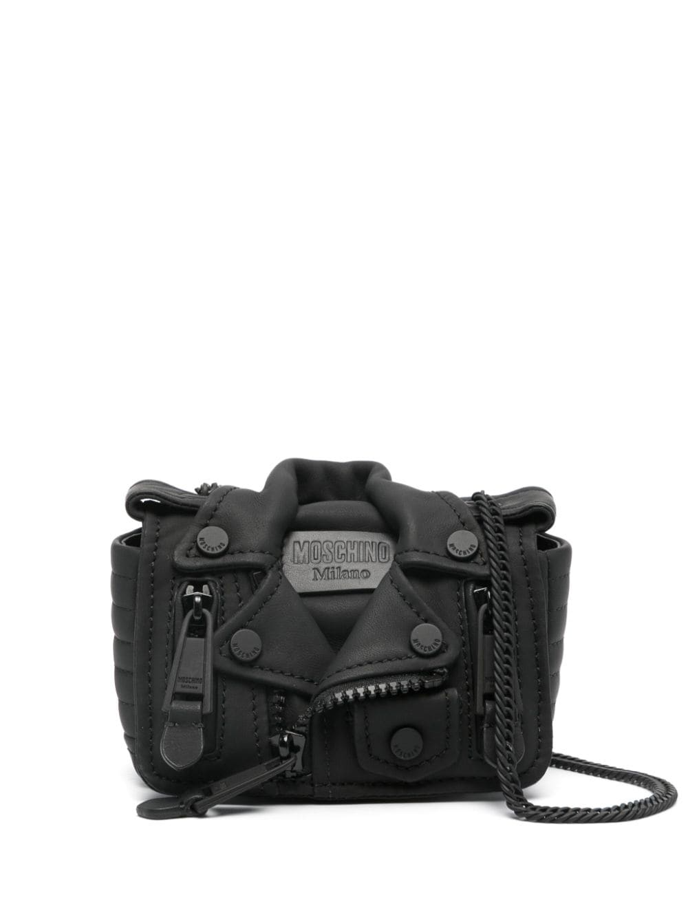 Moschino mini Biker leather bag - Black von Moschino