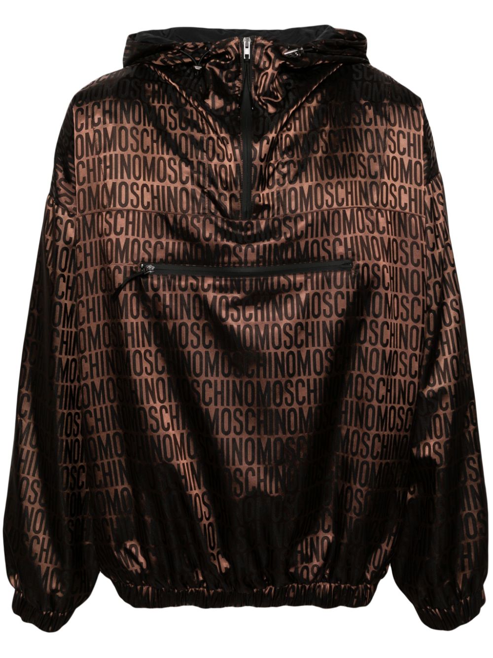 Moschino monogram-jacquard hooded jacket - Brown von Moschino