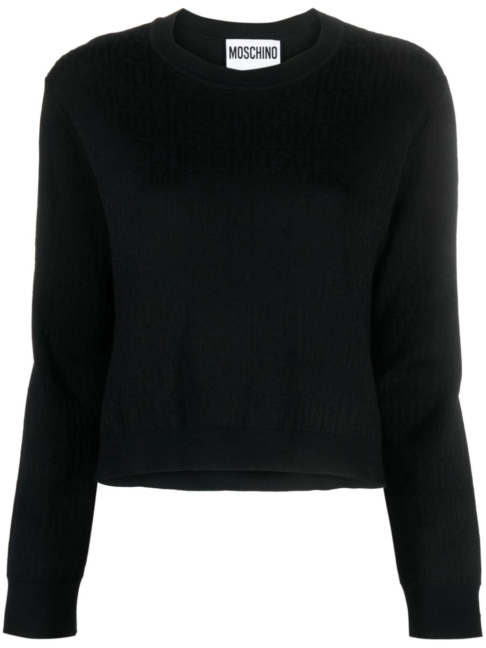 Moschino monogram-jacquard virgin-wool jumper - Black von Moschino